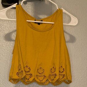 Top Shop Cropped Tank with Lace Detail